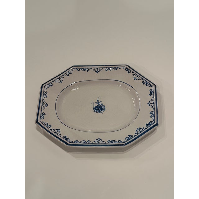 Italian Hand Painted Glazed Octagonal Pottery Plates by Gumps -Set of 8 For Sale - Image 9 of 11