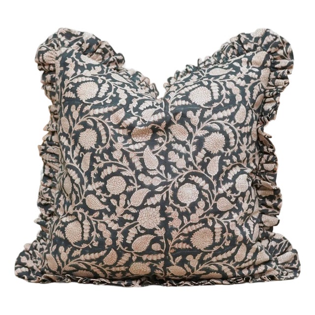 Elegant Frill Edge Pillow Cover Decorative Ruffle Cushion for Sofa, Bed & Chair- 14x14 Inch Gopi For Sale