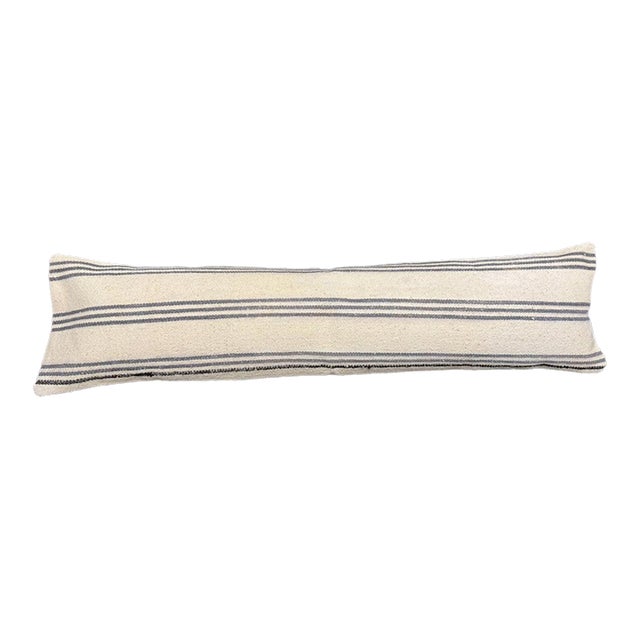 Turkish Hemp Pillow Cushion Natural Beige Gray Cushion Cover 12x46 For Sale