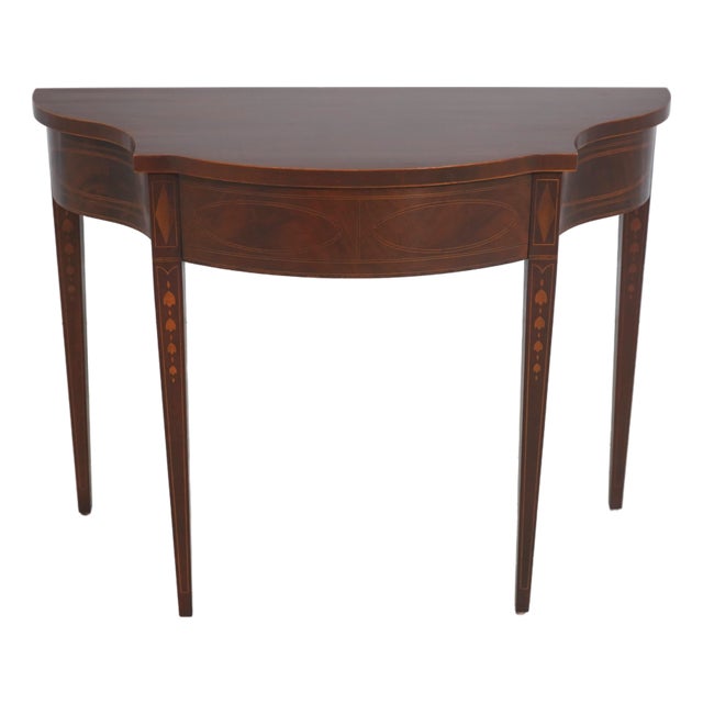 Baker Historic Charleston Inlaid Mahogany Console Table For Sale