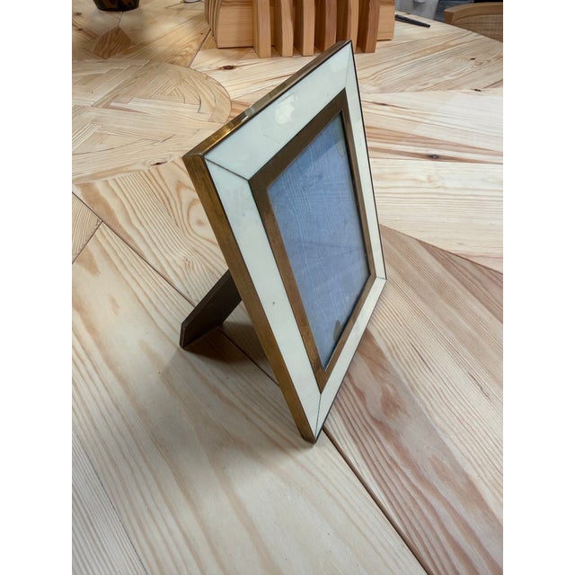 Modern Ivory and Brass Picture Frame For Sale - Image 3 of 6