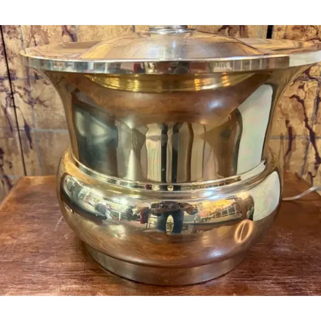 Mid 20th Century Mid 20th Century Mid Century Modern Brass Urn Lamp, Signed For Sale - Image 5 of 7