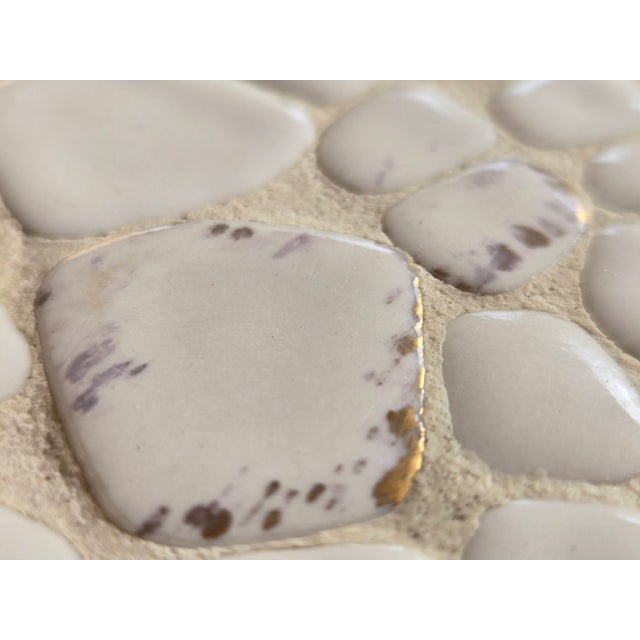 60's Mid-Century Modern Martz Style Mosaic Ceramic Tile Accent Table With Irregular Pebble Luster For Sale - Image 10 of 18