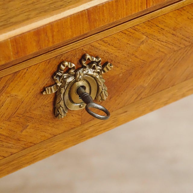 Antique Louis XVI Style Desk with Inlays and Pull-Out Drawers, 1880 For Sale - Image 3 of 13