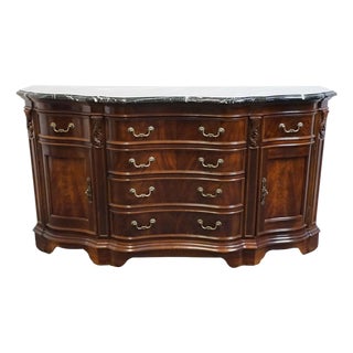 Bernhardt Furniture Contemporary Traditional Style 76" Buffet W. Black Granite Top 368-133 For Sale