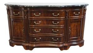 Bernhardt Furniture Contemporary Traditional Style 76" Buffet W. Black Granite Top 368-133