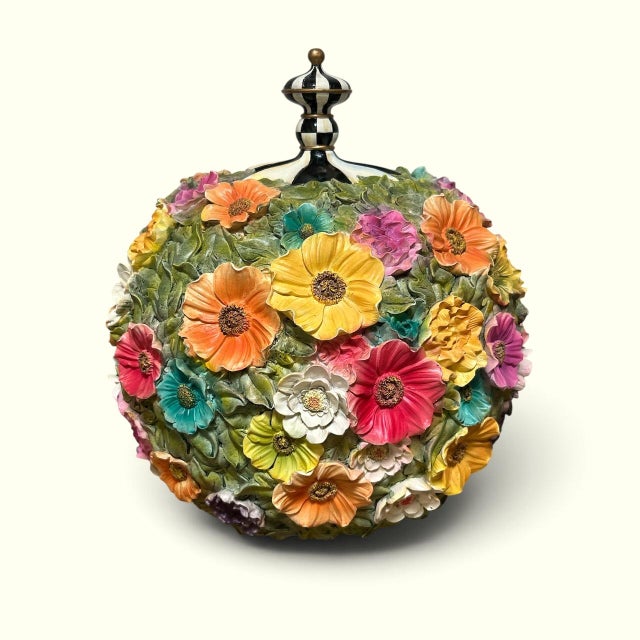 2010s MacKenzie Childs Flower Power Pumpkin Halloween Courtly Check Pumpkin For Sale - Image 5 of 9