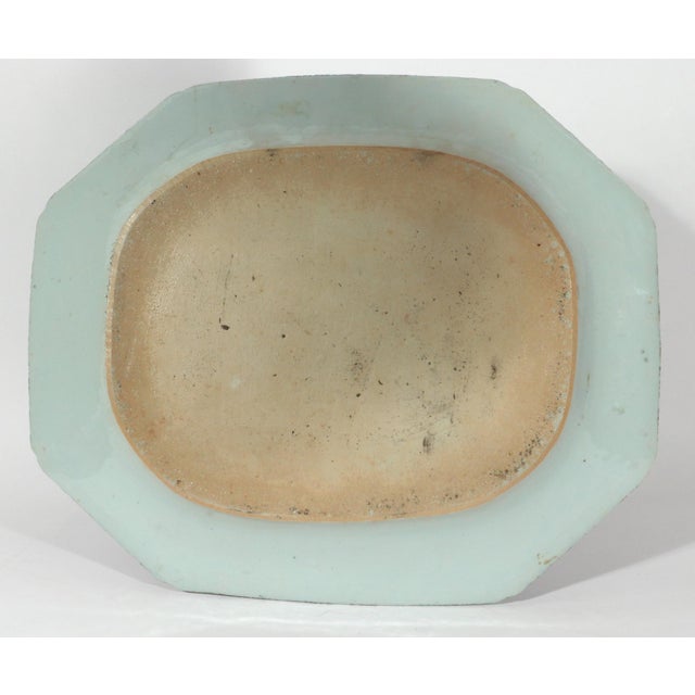 Blue Grand River Landscape: Chinese Export Blue & White Porcelain Large Platter For Sale - Image 8 of 12