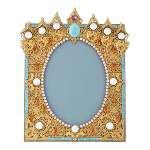 19th Century Relief Design Gilded Brass Picture Frame Marked