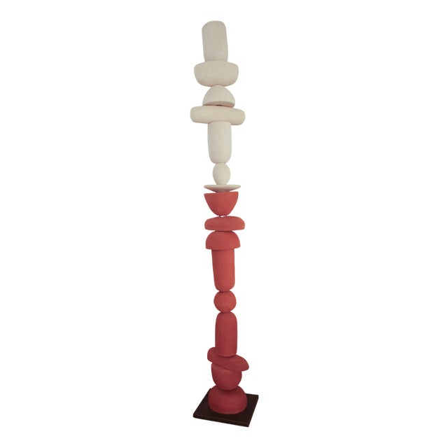 Modular Totem in White and Orange by Studio Wild Orange, Set of 17 For Sale