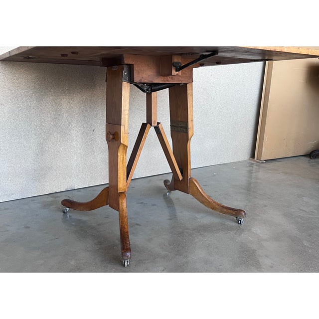 Wood Mid-Century Modern Convertible Liftable Coffee Dining Table For Sale - Image 7 of 12