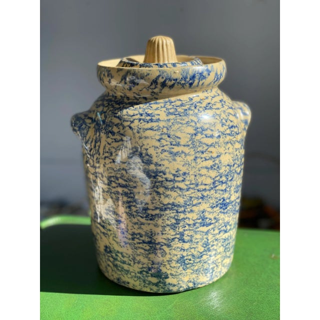 Strong and simple Stoneware Canister with Lid by Robinson Ransbottom Pottery of Roseville, Ohio. Measures over 10" tall as...