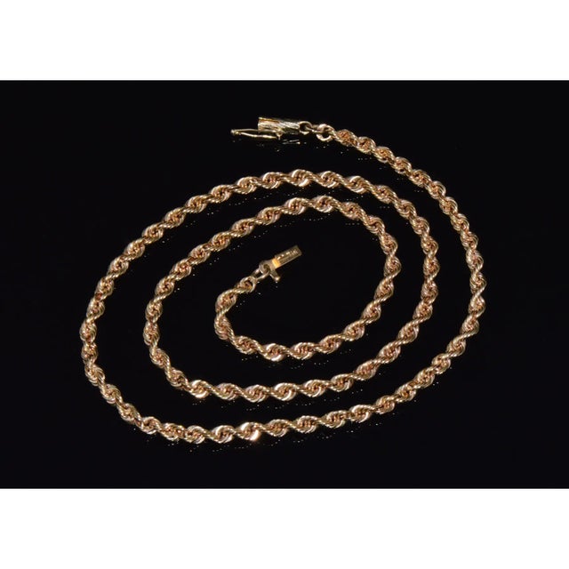 Early 21st Century Italian Michael Anthony 14k Solid Yellow Gold Faceted Rope Chain Necklace For Sale - Image 5 of 15