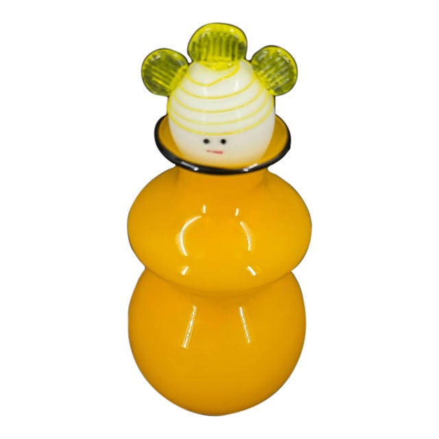 Late 20th Century Anna Örnberg for Studioglas Strömbergshyttan Swedish Art Glass Figural Vase For Sale