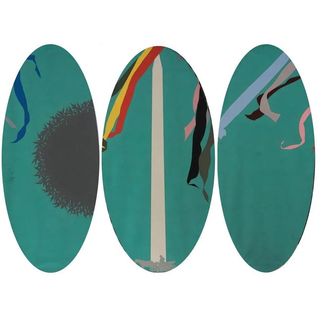 Giuseppe Salvatori, Piazza del Popolo Trittico, Acrylic on Canvas, 1990 For Sale - Image 6 of 6