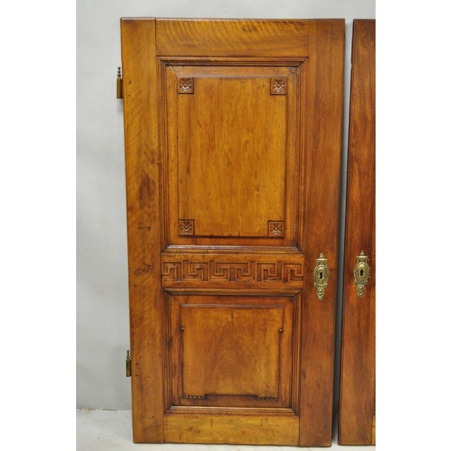 Antique French Country Louis XV Style Carved Walnut Cabinet Doors - A Pair For Sale - Image 4 of 17