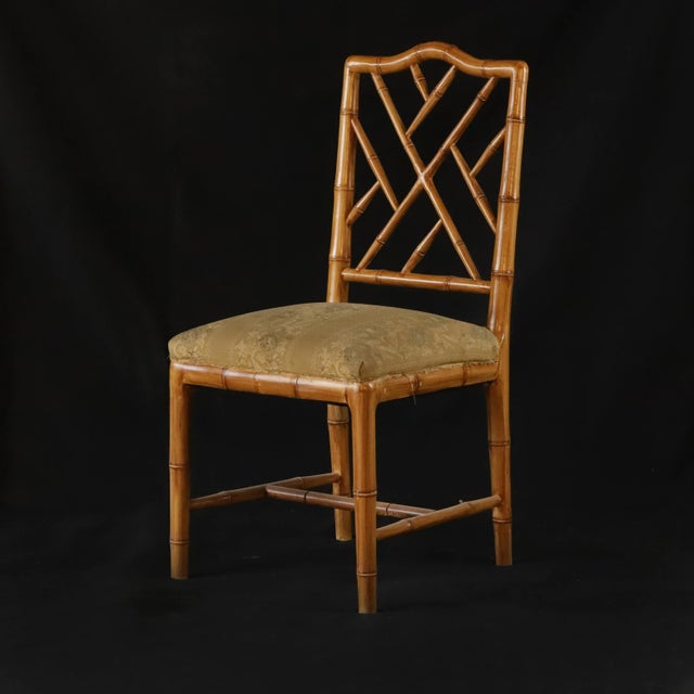 Four Vintage Chairs Made of Artificial Bamboo, Wooden Dining Chairs, Office Chairs For Sale In New York - Image 6 of 13