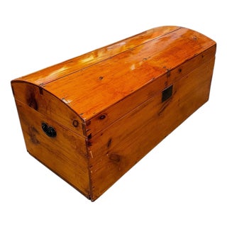 Light Wood Trunk Circa 1870's For Sale