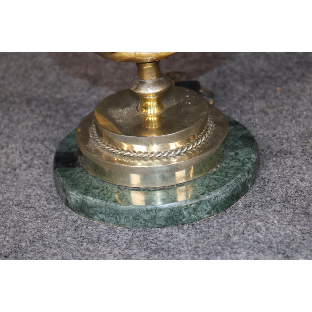20th C. Pair Anthony Redmile Style Hollywood Regency Brass Mounted Horn Lamps For Sale - Image 9 of 11
