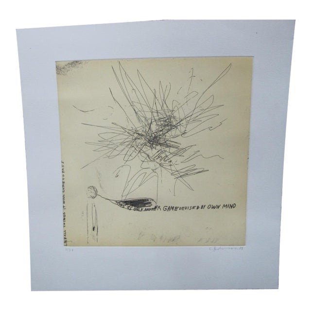 Chris Johanson Signed Aquatint Print Perceptions #3 Game Devised by Own Mind For Sale