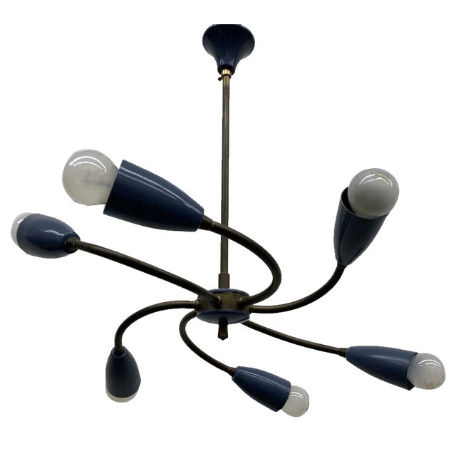 Mid-Century Modern Spider Ceiling Lamp, 1950s For Sale