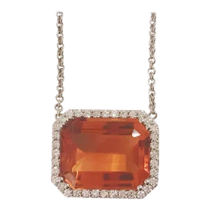 Deep Citrine Pendant Necklace