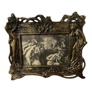 Mid 20th Century Art Deco Lady Brass Picture Frame