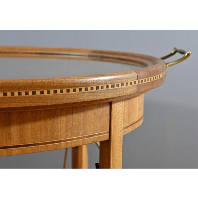 Vintage Art Deco Tea Table in Blond Mahogany, 1920 For Sale - Image 15 of 18