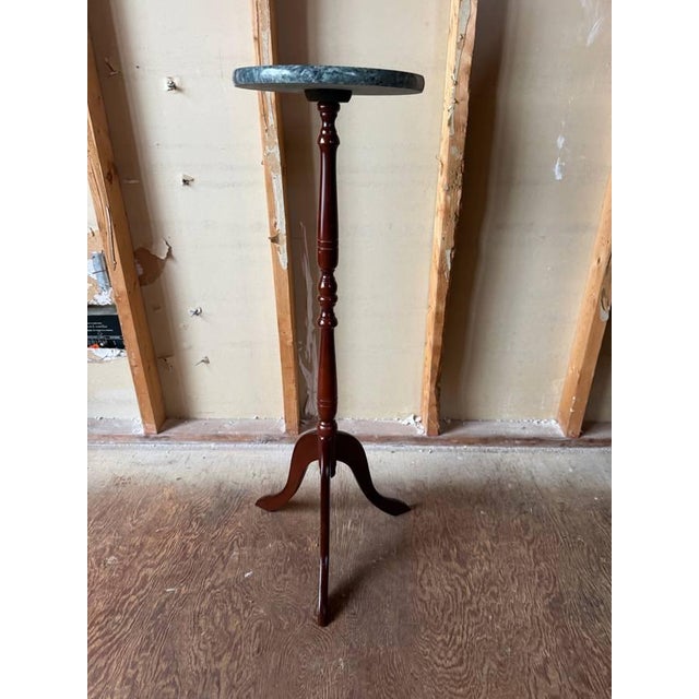 The Bombay company Federal Style Pedestal Base Marble Top Plant Stand Bombay Co. round green marble top plant stand with...