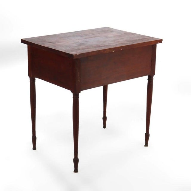Antique Cherry & Tiger Maple 3-Drawer Small Server C1830 For Sale - Image 10 of 15