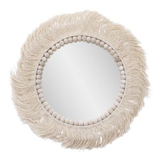 Fringe Round Mirror For Sale