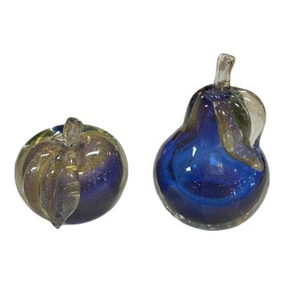 Set of 2 Italian Decorative Murano " Fruit" Objects, 1960 For Sale