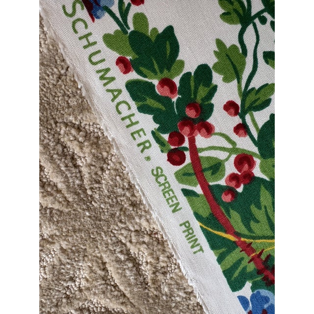 English VTG Schumacher “Somptueux” Floral Decor Fabric 5.5 Yards Cotton Designer Drapery Upholstery Textile For Sale - Image 3 of 5