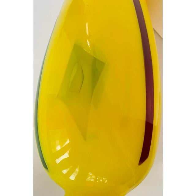 Blenko Rare Richard Blenko Signed 2005 Opaque Yellow Vase, Never Sold by Blenko For Sale - Image 4 of 12