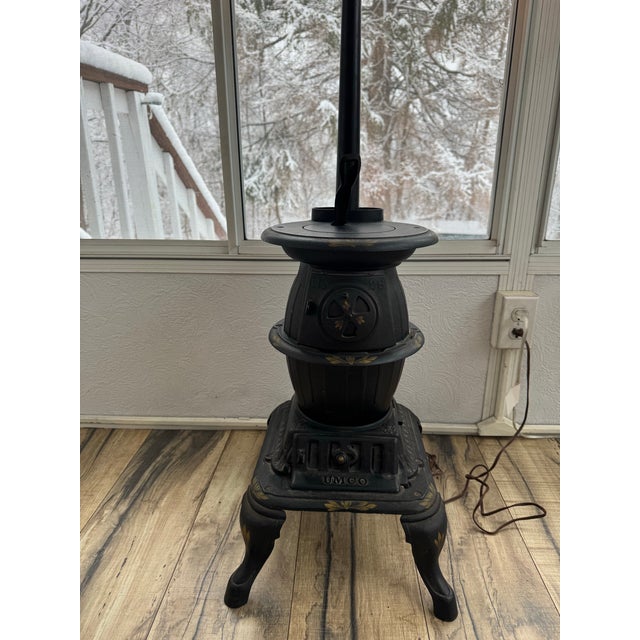 Metal Late 20th Century Cast Iron Stove & Lamp For Sale - Image 7 of 12
