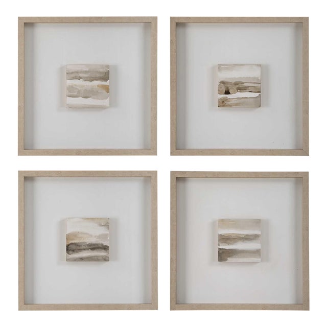 Studying Sepia Hand Painted Canvases Set/4 For Sale