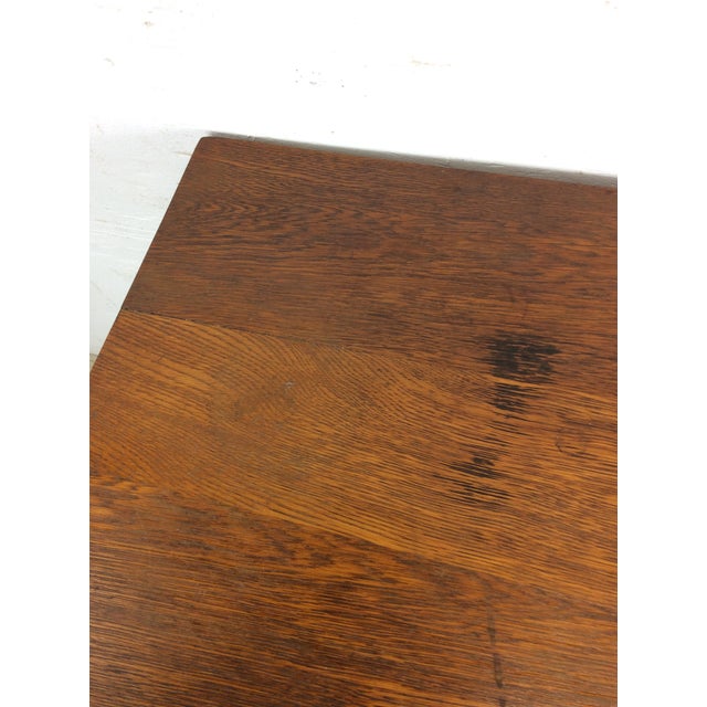 Antique Oak Writing Desk With Drawer and Draw Leaf Surface For Sale - Image 12 of 12