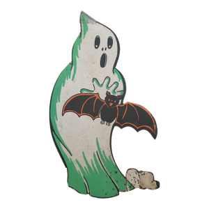 Vintage Halloween Ghost Bat Paper Die Cut