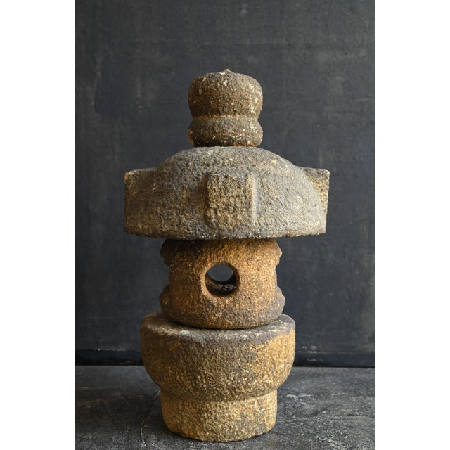 Antique Japanese Granite Stone Lantern / Taisho-Showa Era / Garden Ornament For Sale - Image 11 of 17