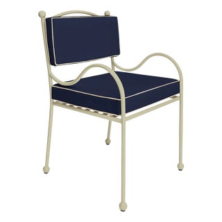 Panarea Armchair in Blue and Cream Upholstery by Ceraudo, 2010s For Sale