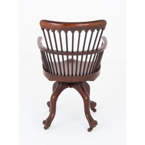 Victorian Desk Chair in Mahogany, 1880s For Sale - Image 4 of 6