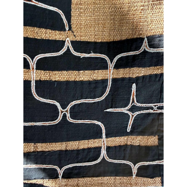 Rare Antique Japanese Ainu Robe Hokkaido Elm Fibers with Appliqué Embroidery For Sale - Image 11 of 16