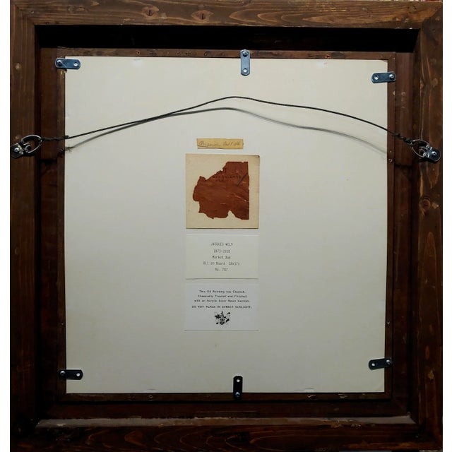 Jacques Wely -Woman & Her Jack Russel Dog Coming From the Market-Oil Painting For Sale - Image 11 of 13