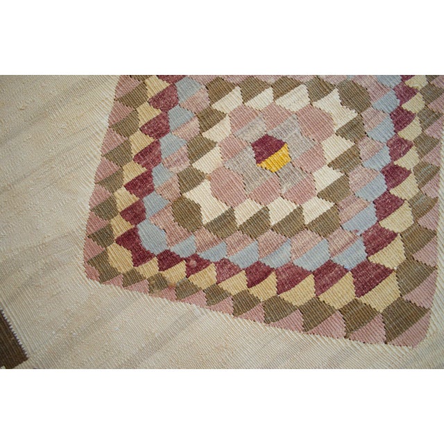 Turkish Silk Rug Kilim Hand Woven Oushak Made Luxury Home Area Rug - 6′4″ × 8′2″ For Sale - Image 11 of 16