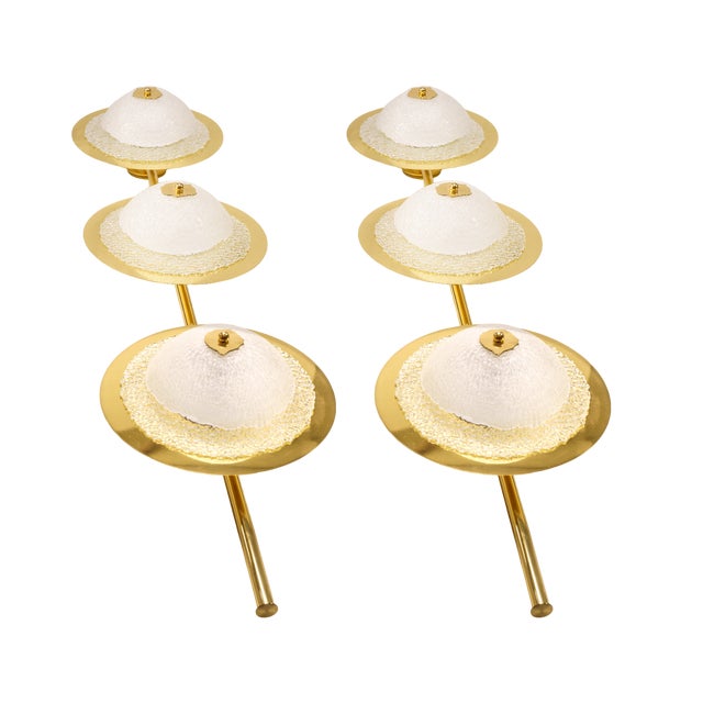 Italian Murano Glass Wall Light Sconces, 1960s, Set of 2 For Sale