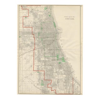Antique Street Map of Chicago with Loop and Lakefront by Ran McNally, 1899 For Sale