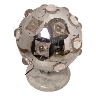 Table Lamp in Chromed Metal and Glass by Oscar Torlasco for Stilkronen For Sale