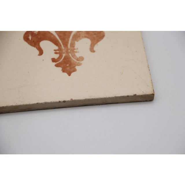 1900s Fleur De Lis Antique Set of Two Large Tiles, Portuguese For Sale - Image 9 of 12