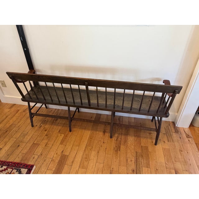 Antique American Deacons Bench For Sale - Image 10 of 12