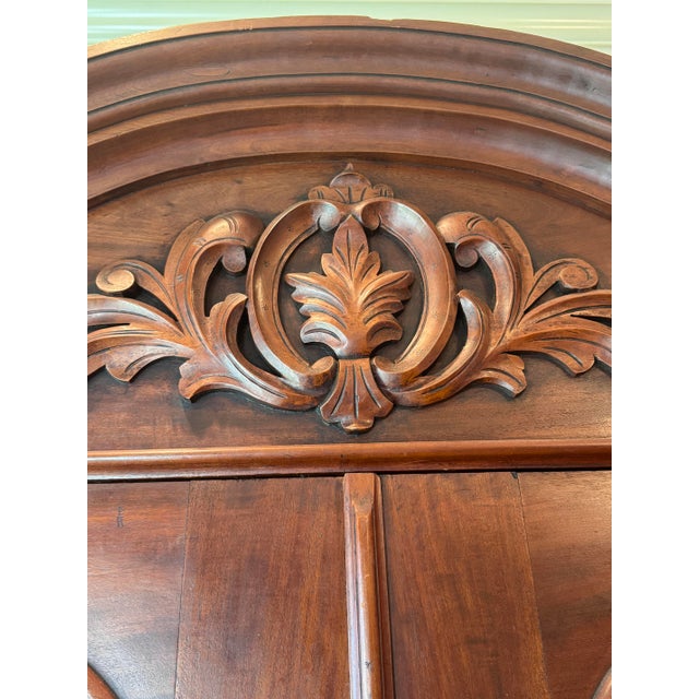 Mid 19th Century Mid-19th Century Victorian Rococo Revival Flame Mahogany Armoire For Sale - Image 5 of 7